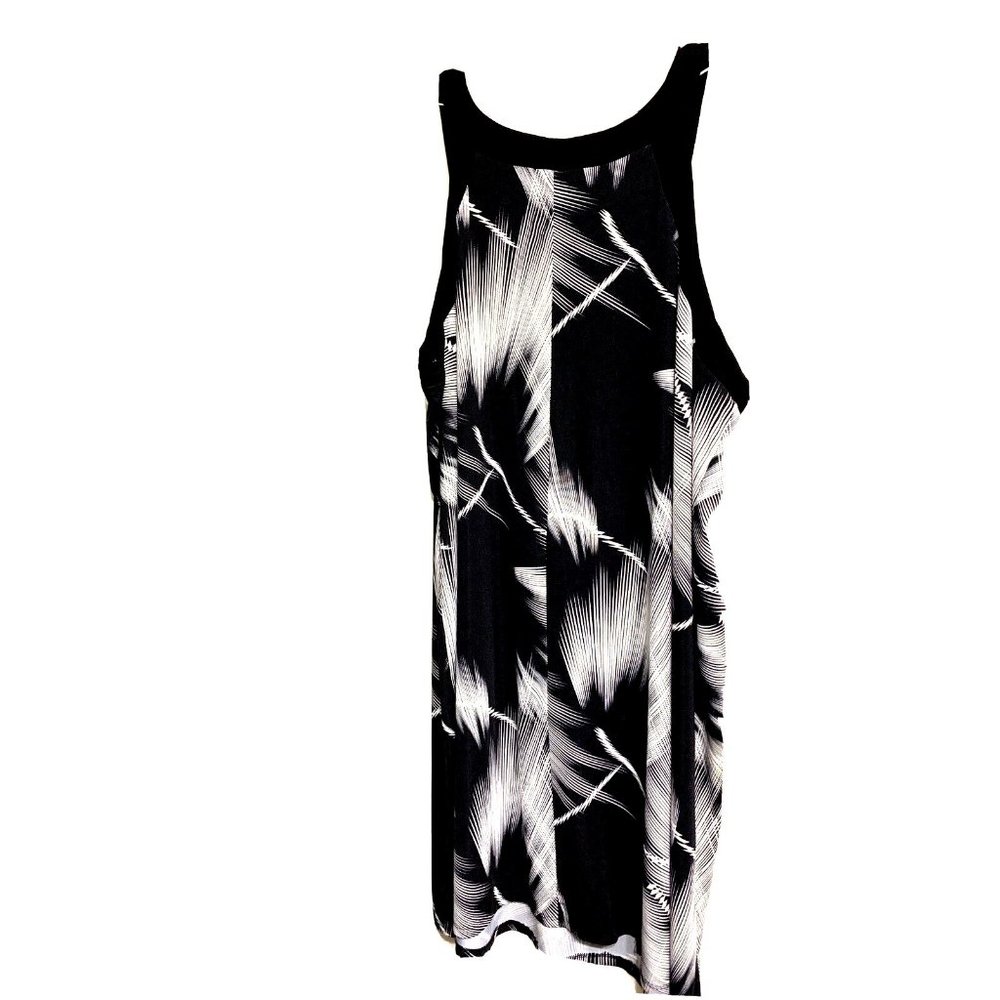 Penningtons Womens Bold Black White Classic Sleeveless Midi Dress Size 4x plus